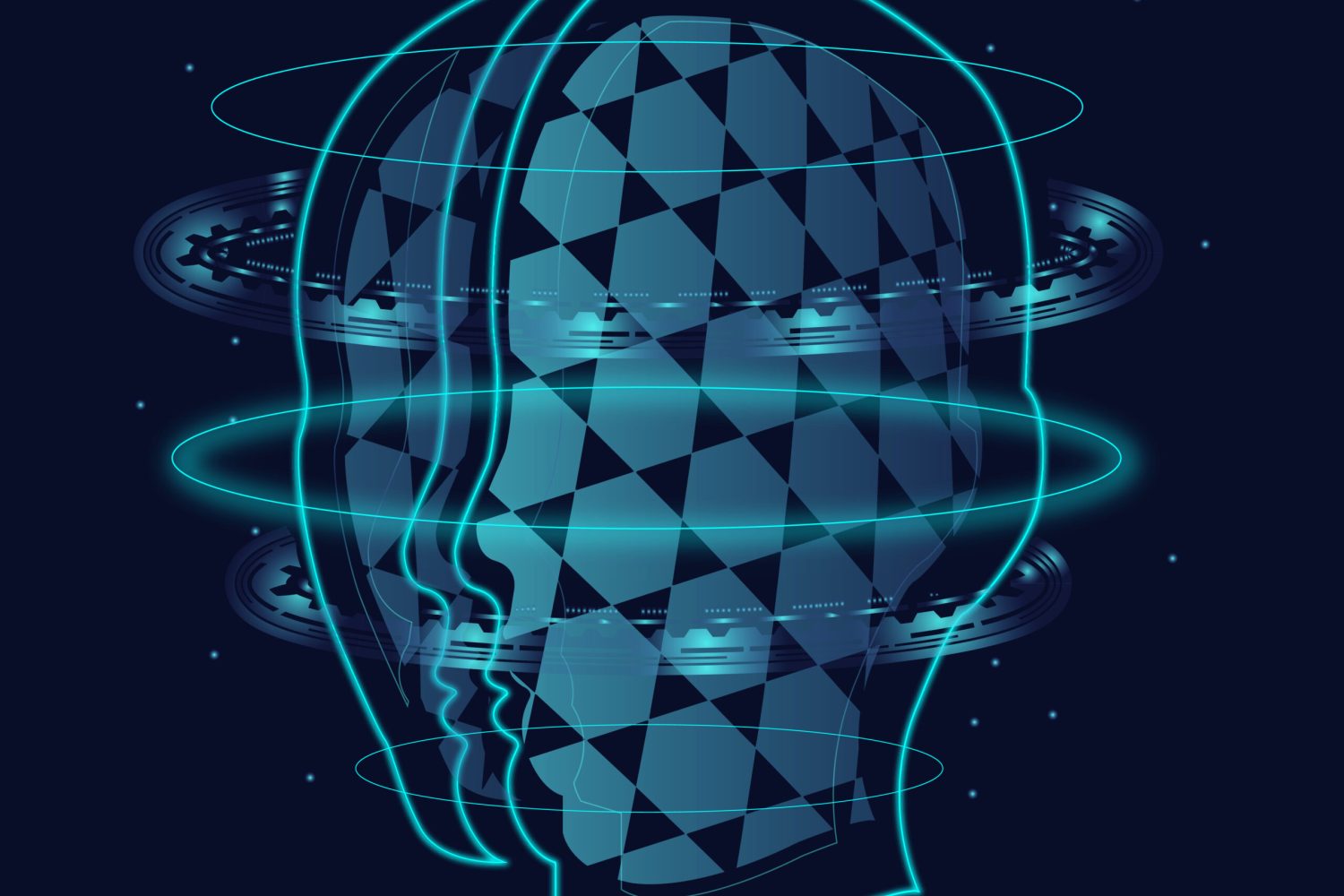 Artificial intelligence brain robotic system vector